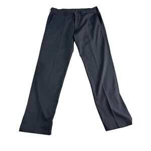 Haggar H26 Black Dress Pants Mens 36x32 Flat Front Career Stretch